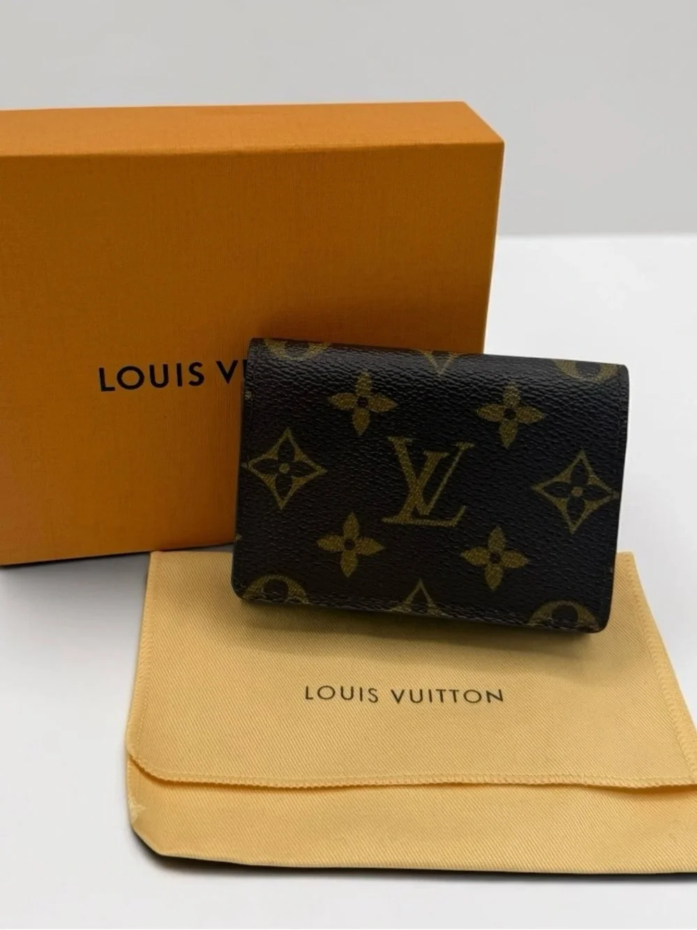 Louis Vuitton Monogram Compact Card Case in Brown and Gold